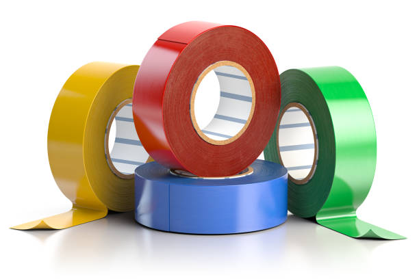 Insulation adhesive tape of different colors isolated